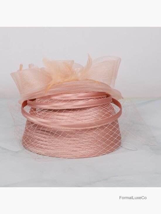 Vintage Feather Mesh Fascinator Hat Pillbox Style for Church Derby Weddings main image 6